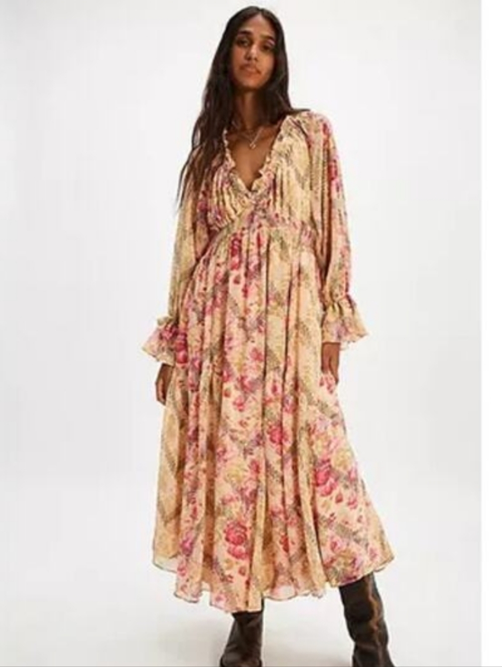 Free People Lena floral v-neck
